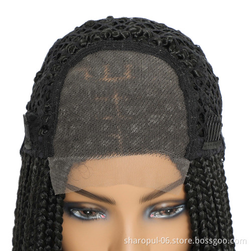 synthetic ladies hair wigs box braids crochet hair heat resistant synthetic wigs lace front
